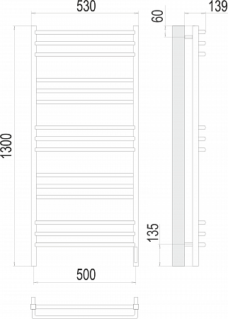 Соренто П15 500х1300 электро (sensor quick touch) Полотенцесушитель  TERMINUS Балашов - фото 3