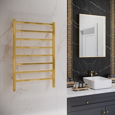 Ватикан П8 500х850 Электро Полотенцесушитель TERMINUS Брашированное золото Балашов - фото 3