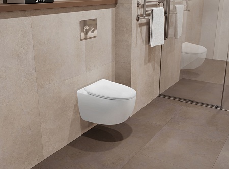 Подвесной унитаз безободковый Terminus Енисей Monolit 560х390 белый Балашов - фото 1