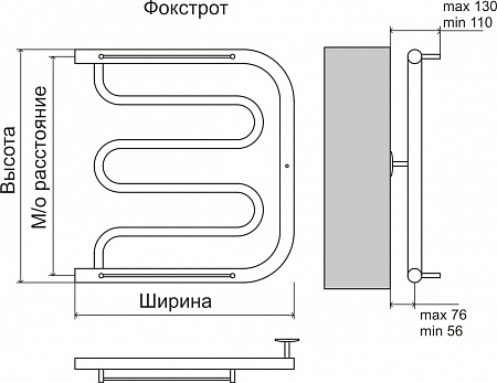 Фокстрот AISI 32х2 600х600 Полотенцесушитель  TERMINUS Балашов - фото 3