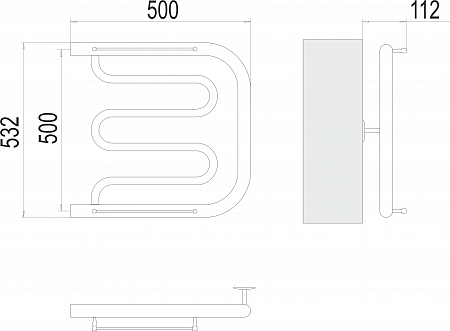 Фокстрот БШ 500х500 Полотенцесушитель  TERMINUS Балашов - фото 3